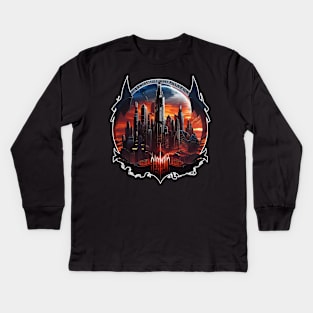 evil town city Kids Long Sleeve T-Shirt